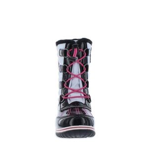 Totes Black and Pink Kids Snow Boots